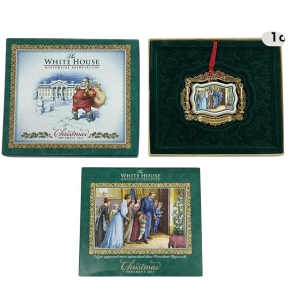 White House Historical Association 2011 Christmas Santa Ornament Complete In Box - Picture 1 of 8